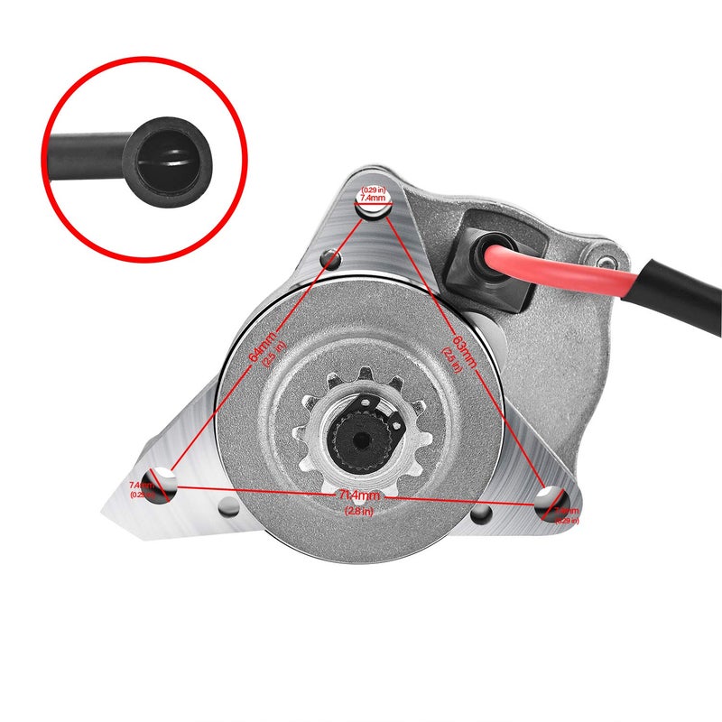 TRKIMAL محرك بدء تشغيل 3 براغي مع كابل لدراجات التراب 50cc 70cc 90cc 100cc 110cc 125cc وكروت الذهاب والدراجات الرباعية والدراجات الرملية وQuad 4 Wheelers SSR Roketa Taotao Coolster Jonway SunL - Image 3